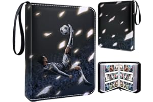NICEKOOL Trading Card Album for Football 900 Card Capacity Binder Card Holder, Binder with Sleeves, Football Card Holder Album, Trading Card Game Collection, Carrying Card Folder 50 Page, Black