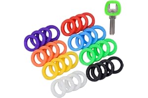 Wandefol 32 PCS Cap Clé Colorées, Couvre-Clés Anneaux en PVC pour Identifier Clé pour Claviers Hôtel Bureau à Domicile, 8 Couleurs Assortie