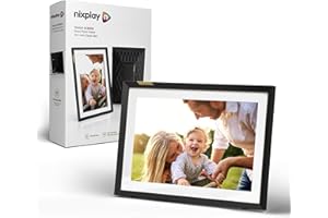 Nixplay 10,1 Pouces Cadre Photo numérique Intelligent WiFi écran Tactile (W10P), Classic Mat Noir, Partagez instantanément des Clips vidéo et Photos par e-Mail ou Via l'application Mobile