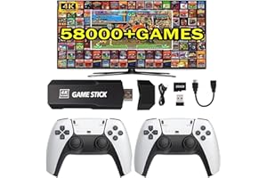 GENERIC Wireless Retro Gaming Console,58000+Retro Gaming Stick,Revisit Classic Retro Play Plug And Play Video Gaming Stick,Hd Hdmi Tv Game Stick,Game Stick 4k Plug And Play Retro Tv Games,128gb