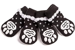 HARFKOKO Pet Heroic Indoor Anti-Rutsch Socken für Hunde und Katzen - 6 Größen von S bis 3XL für kleine-riesige Tiere - Pfotenschutz und Traktion Dank Silikon-Gel