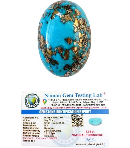 Urancia® Blue Turquoise Spider-Web Matrix Blue Firoza Gemstone
