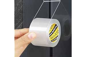 MILEQEE Weather Stripping Clear, 1-3/8in x 9.84FT, Window Seal Weather Strips for Winter, Garage/Screen/Storm/Commercial Window Frame Door Seals, Block Air Strong Adhesive Insulation, 0.5mm Thick