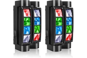 WZYBUTA 2pcs Moving Head Spider Lichteffekt DJ Partylicht Disco LED Bühnenlicht dmx512 with RGBW Lichter für Bar Weihnachten Halloween Party