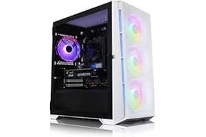 AWD-IT | PC Gamer, Ordinateur de Bureau, PC Gaming - Processeur AMD Ryzen 5 5500 • NVIDIA RTX 4060 8 Go • RAM DDR4 16 Go • SSD 1 to M.2B • WiFi • ARGB Boîtier Mesh Blanc • Windows 11