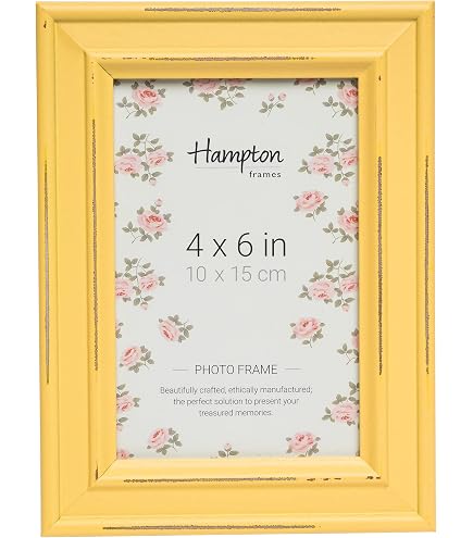 Inspired By Hampton IBH-PAL301944B Cornice Portafoto Quadrata In Vetro, Azzurro Shabby, 10x10 Cm, Profilo Largo 30mm