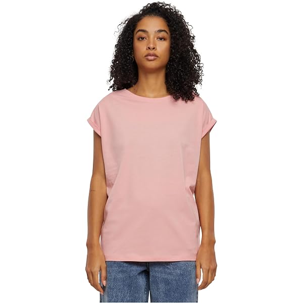 Urban Classics Women's Organic Cotton Tee – Extended Shoulder, Loose Fit & Super Soft - View #10