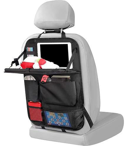 Organiseur De Siège Auto Adunsiaoto - Rangement Voiture Avec Plateau Tablette - Multifonction Noir