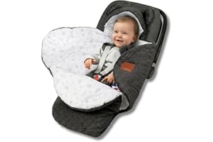 BELLOCHI GROWING IN STYLE Bellochi Couverture Bébé 90x90 cm – Douce Coton Marron pour Siège Auto, Poussette & Hiver – pour Enfants et Nourrissons