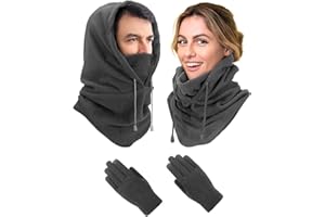 JOKSNK Pasamontañas, Balaclava Gorro Polar, Máscara de Esquí, Balaclava Térmica de Forro Polar para Hombres y Mujeres Esquí Ciclismo Moto, Snowboard, Resistente al Viento
