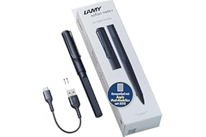 LAMY Safari Note+ Steel Black iPad Stift – Stylus Pen mit Palm Rejection, Neigungssensitivität & ergonomischen Griff – kompatibel mit verschiedenen iPad Modellen – bis zu 10 Stunden Akkulaufzeit