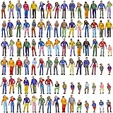 P75W 100PCS 1:75 Painted Figures for Model Trains OO scale sitting and standing people for miniature scenes New