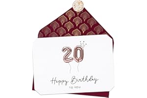 Joli Coon 20 Happy Birthday to you - Carte anniversaire 20 ans avec enveloppe rouge