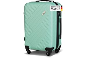 Xonic Design Reisekoffer - ABS Hartschalen Koffer mit 360° Leichtlauf-Rollen - hochwertiger Trolley mit Zahlenschloss in M-L-XL oder Set (Mintgrün, M)