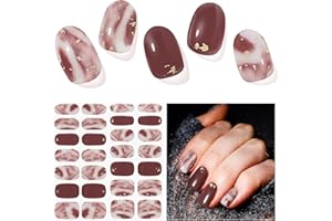DUKASOU Semi Cured Gel Nail Strips - 28 pcs Gel Nail Stickers-Full Wraps, Long Lasting, UV Lamp Compatible - Salon Quality Nail Art Stickers, Easy to Apply