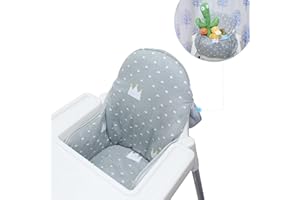 ZARPMA Coprisedili Compatibili con Seggiolone Ikea Antilop, Forniti con Borsa Portaoggetti, Cuscino Lavabile per Seggiolone Bambino, Inserto Imbottito in Cotone per Sedia Ikea