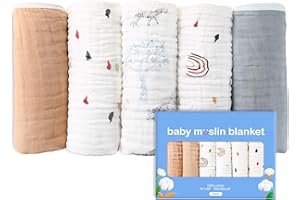 NESRITOY Baby Mulltücher Spucktücher für Baby 10er 35x50cm/100% Bio-Baumwolle/Mullwindeln Spucktücher/Musselin Tuch/saugfähig und atmungsaktiv ideal zum Reinigen,Abwischen und Abdecken von Neugeborenen