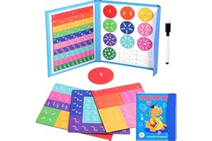 HYDTQCL Bruchrechnen Material, Brüche Mathematik Lernmittel, Montessori Magnetic Book Fraction Puzzle for Children, Magnetisches Buch Bruchteil Puzzle für Kinder Bruchrechnen Lernen