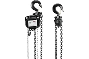 Dragon Winch Paranco a Catena 3000 kg Argano Sollevatore con una robusta catena in acciaio | 3 m di sollevamento massimo | Manuale Montacarichi Verricello 3T/3000Kg Paranco manuale 3T/3M