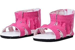The New York Doll Collection Pink Fringed Sandals Fits 18 inch / 46 cm Dolls - Shoes For Fashion Dolls