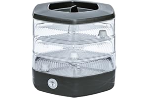 PLASTKON Keimschale Set mit 3 Etagen ø17 cm - Keimsprossenbox Set für Sprossen, Kressesamen, Microgreens - Sprossenturm mit 3 Kresse Anzuchtschalen - Design Kressesieb aus hochwertigem Kunststoff (Anthrazit)