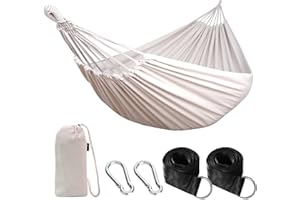 Anyoo - Hamaca al Aire Libre, portátil de Lona, Ligera, con Correas respetuosas con los árboles, Bolsa de Transporte, jardín, balcón, Patio, Playa, Senderismo