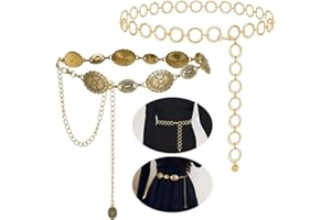 Ceinture Dorée Femme,Regerly 2Pièces Chaînes De Taille Réglable Ceinture Chaine Dorée Chaine De Ventrepour Femmes Filles Chaîne Taille Or Chaîne Ventre Chaîne De Corps Pour Robe Jeans Bal Fête Mariage