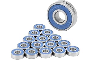QWORK® 16 pièces 608RS kullager, ABEC 9, dubbelskyddande miniatyr spårkullager, för skateboards, rulllager, inline-skridskor