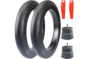 GRELiving Lot de 2 pneus Fatbike 20/24/26 x 3.0 Heavy Duty pour vélo électrique avec 2 tuyaux épais 24 x 3,0 AV32 mm