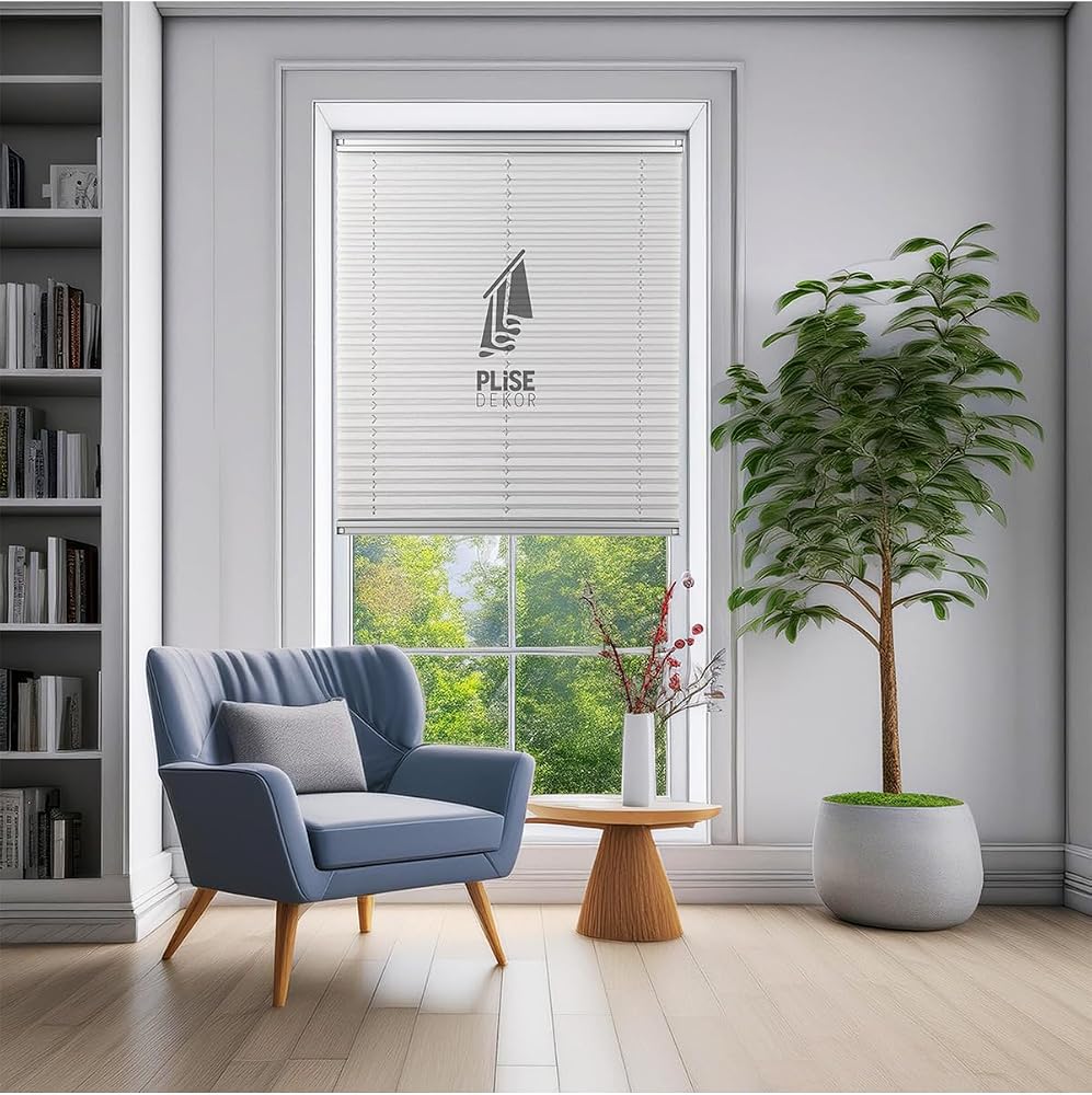 Plise Dekor Gri Plise Perde (Yapıştırmalı) (65G x 100Y cm)