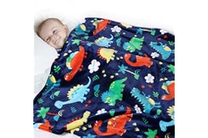 Edcooy Dinosaur Blanket for Boys, Kids Dinosaur Throw Blanket for Boys and Girls, Fluffy Cozy flannel Blanket with Vibrant Colors Cute Design, Soft Warm Throw Blanket (100 x 130cm, Blue)…