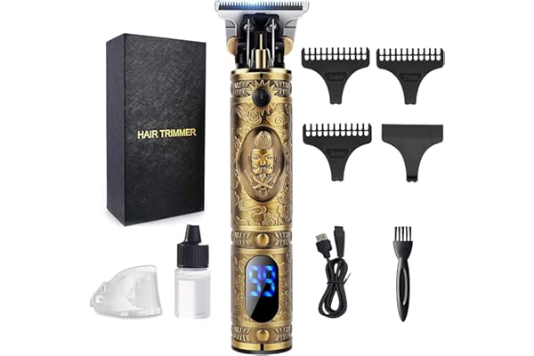 LUQUEN Tondeuse Barbe Homme,Professionnelle Tondeuse Cheveux,Rasoir Electriques Rechargeable Brostyle,Afficheur LED,T-blade Tondeuse Finition pour Coupe et Contours Barbe,Famille&Homme&Salon Cadeau