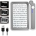 Magnifying Glass with Light, Lightweight Rechargeable 4X Magnifying Glasses, 10 LED Power Indicator Handheld Magnifier for Reading, Close Work, Macular Degeneration