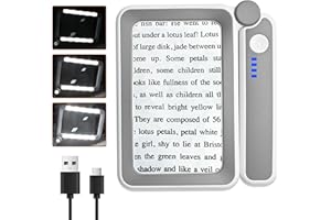 TECHSHARE Magnifying Glass with Light, Lightweight Rechargeable 4X Magnifying Glasses, 10 LED Power Indicator Handheld Magnifier for Reading, Close Work, Macular Degeneration