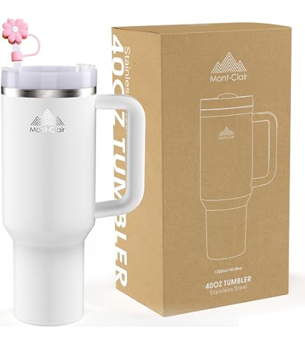 Tasse Isotherme 1,2L Avec Paille Et Couvercle - Acier Inoxydable Double Paroi - Pour Boissons Chaudes Et Froides - Rose