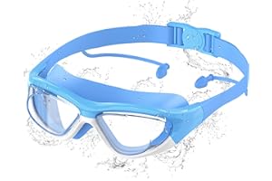 Ambienden Lunettes Natation, Anti-Buée Haute Définition, Protection UV, Silicone Médical, Ajustement Rapide, Unisexe