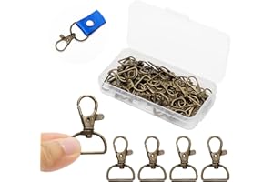 YOICN LTH 40 PCS Mousquetons Fermoirs Pivotants à Déclenchement, Crochets de Porte-clés avec Anneau en D pour Sacs, Clips de Cordon, Porte-clés, Chaînes de Chiot (Bronze)