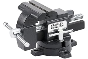 STANLEY 1-83-065 - Tornillo de Banco de Carga Ligera MaxSteel, Hierro Fundido, Tornillo de Husillo, Capacidad 100 mm, Fuerza 1100 kg, Profundidad 85 mm