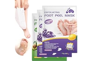 ASNEWKIT Foot Peel Mask, Exfoliating Hard Skin Foot Peel Socks,3 Pairs Foot Mask Socks Foot Mask Repairs Rough Heels and Dry Skin,Peeling Foot Mask for Softening the Feet,Foot Care for Adults(3pcs)