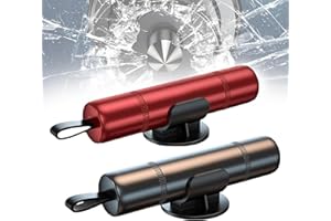 Thoquene 2 Stück Notfallhammer Auto mit Gurtschneider, Kompakter Tragbarer Nothammer Auto Essentials, Sicherheitshammer