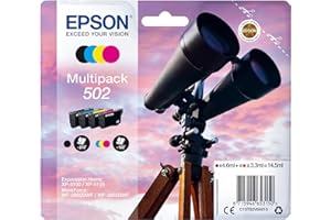 Epson Multipack 502 Jumelles, Cartouches d'encre d'origine, 4 couleurs : Noir, Cyan, Magenta, Jaune, XP-5100 XP-5105 XP-5150 XP-5155 WF-2860DWF WF-2865DWF WF-2880 WF-2885