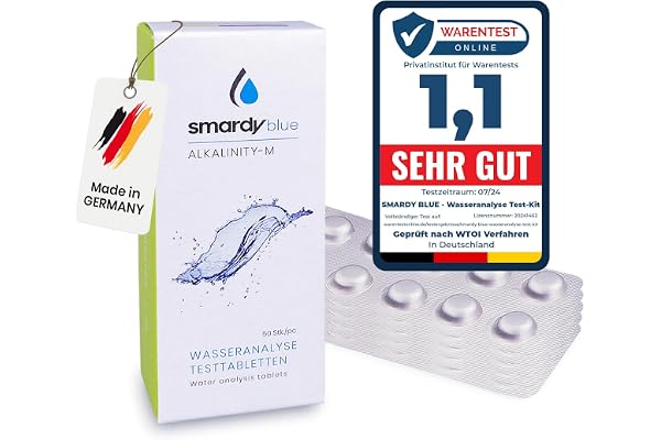 smardy 50 Comprimés de Test Alcalinité-M (capacité d'acide) pour Photomètre/Testeur d'eau Electronique