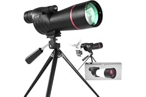 BOSSDUN Telescopios con trípode, Bolsa de Transporte y Soporte para teléfono rápido - BAK4 Alta Definición Impermeable Telescopio para Observación de Aves Paisaje de Vida Silvestre, Verde (25-75Z)