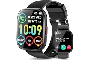 Smartwatch Herren Damen, 1,85" Touchscreen Smart Watch mit Telefonieren, 112 Sportmodi Fitnessuhren mit Herzfrequenzmonitor/Schlafmonitor/Schrittzähler, IP68 Wasserdichte Sportuhren für Android iOS