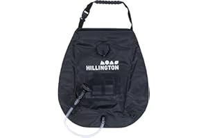 Fineway Premium 20L Solar Heating Camping Shower Water Bag For Hot Water With Temperature Thermometer 45°C – Removable Hose On/Off Head – For Camping Hiking Bathing Summer Garden Shower 5 Gallons