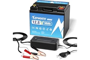 FLLEEYPOWER KEPWORTH 50Ah 12V Akumulator litowo-żelazowo-fosforanowy, Deep Cycle 8000 cykli Li-Ion, 10 lat żywotności, wbudowany inteligentny BMS, do instalacji solarnych, kamperów, kempingów