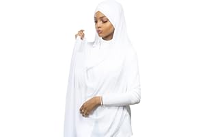 LAMIS HIJAB Hijab à Enfiler avec bonnet intégré en mousseline de soie pour femme musulmane voilée châle islamique voile enfilable HE100