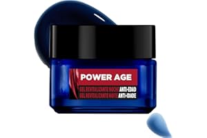 L'OREAL PARIS MEN EXPERT L'Oréal Men Expert Power Age Gel revitalizante de noche para hombres Anti-Edad y Anti-Arrugas, Potenciado con Ácido Hialurónico
