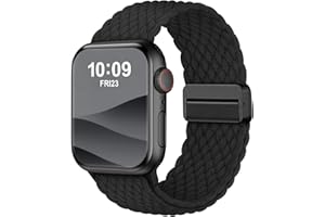 Geflochtenes Armband Kompatibel mit Apple Watch Armband 40mm 41mm 42mm 38mm 45mm 44mm 46mm 49mm,Elastisch Sport Nylon Armbänder mit Magnet Verschluss für iWatch SE 3 2 1 Series 11 10 9 8 7 6 5 4 3