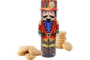 Christmas Nutcracker Soldier Shortbread Biscuits - Festive Nutcracker Biscuit Tin Filled with Scottish Shortbread Cookies 135g with Topline Card. Great Christmas Gifts for Kids, Stocking Fillers
